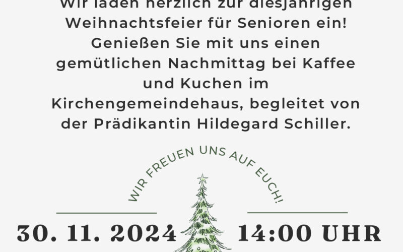 Einladung Seniorennachmittag Landjugend am 30. November