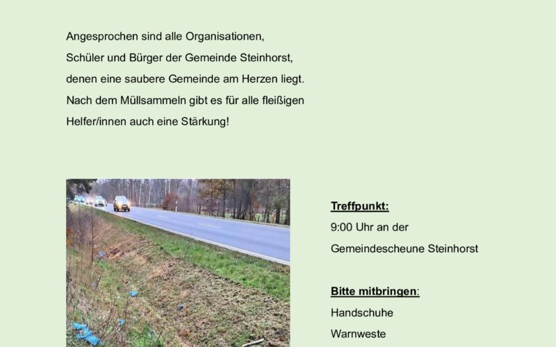 Flyer-Müllsammeln Hegering Steinhorst 2025